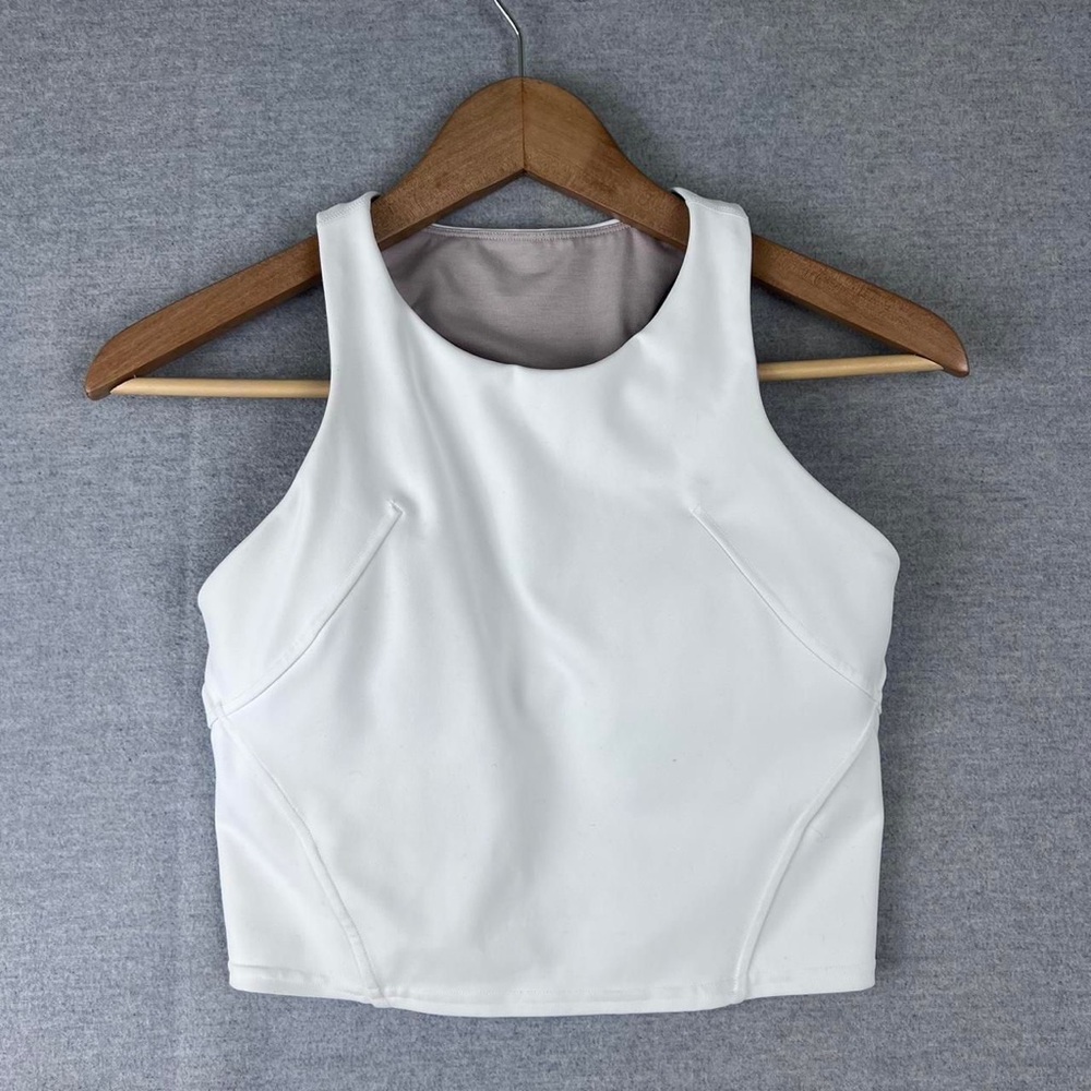 Lululemon White High Neck Racerback Cropped Tank -12